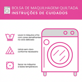 Bolsa de Maquilhagem Almofadada Olhos Dourados