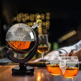 Conjunto Mapa do Mundo Garrafa e copo de Whiskey