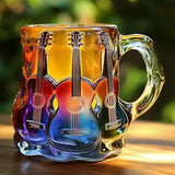 Caneca Artesanal com Arte 3D de Guitarra