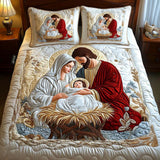 Conjunto de roupa de cama acolchoada de 3 peças - Bênção Radiante