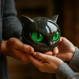 O gato Guardião Negro de Pedra