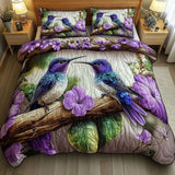 Conjunto de roupa de cama acolchoada de 3 peças - Recanto dos Pássaros