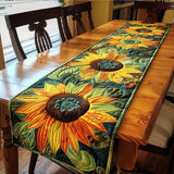 Caminho de mesa acolchoado - Jardim de Girassóis Artístico