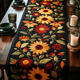 Caminho de mesa acolchoado - Girassol de Outono