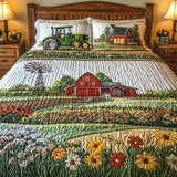 Conjunto de roupa de cama acolchoada de 3 peças - Fazenda Feliz