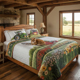 Conjunto de roupa de cama acolchoada de 3 peças - Fazenda Feliz
