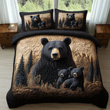 Conjunto de roupa de cama acolchoada de 3 peças - Animais da Floresta