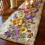Caminho de mesa acolchoado - Jardim em Flor