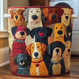 Cesto de Roupa Almofadado Cães Coloridos