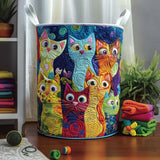 Cesto de Roupa Almofadado de Gato