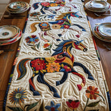 Caminho de mesa acolchoado - Cavalo Dinâmico
