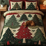 Conjunto de roupa de cama acolchoada de 3 peças - Floresta da alegria
