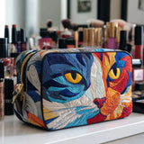 Bolsa de Maquilhagem Almofadada Olhos Dourados