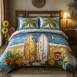 Conjunto de roupa de cama acolchoada de 3 peças - Brisa da Ilha
