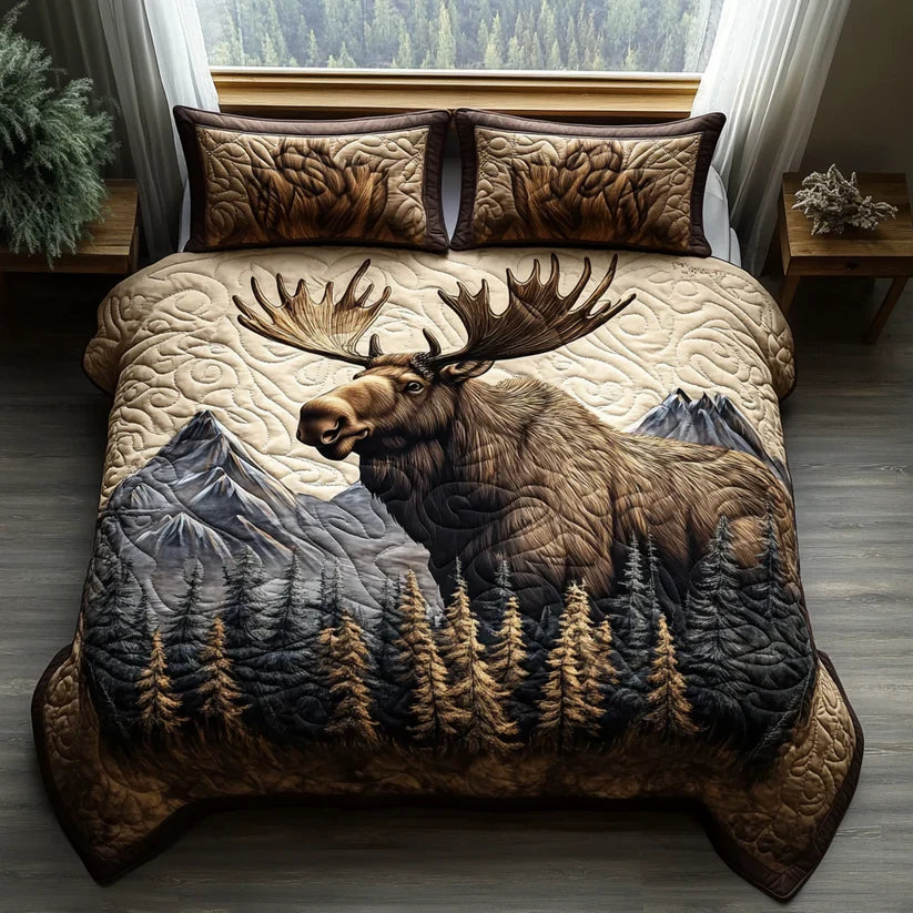 Conjunto de roupa de cama acolchoada de 3 peças - Animais da Floresta