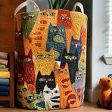 Cesto de Roupa Almofadado de Gato