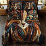 Conjunto de roupa de cama acolchoada de 3 peças - Ronronos e Manchas