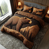 Conjunto de roupa de cama acolchoada de 3 peças - Trilhos Sombrios