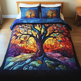 Conjunto de roupa de cama acolchoada de 3 peças - Árvore da Vida