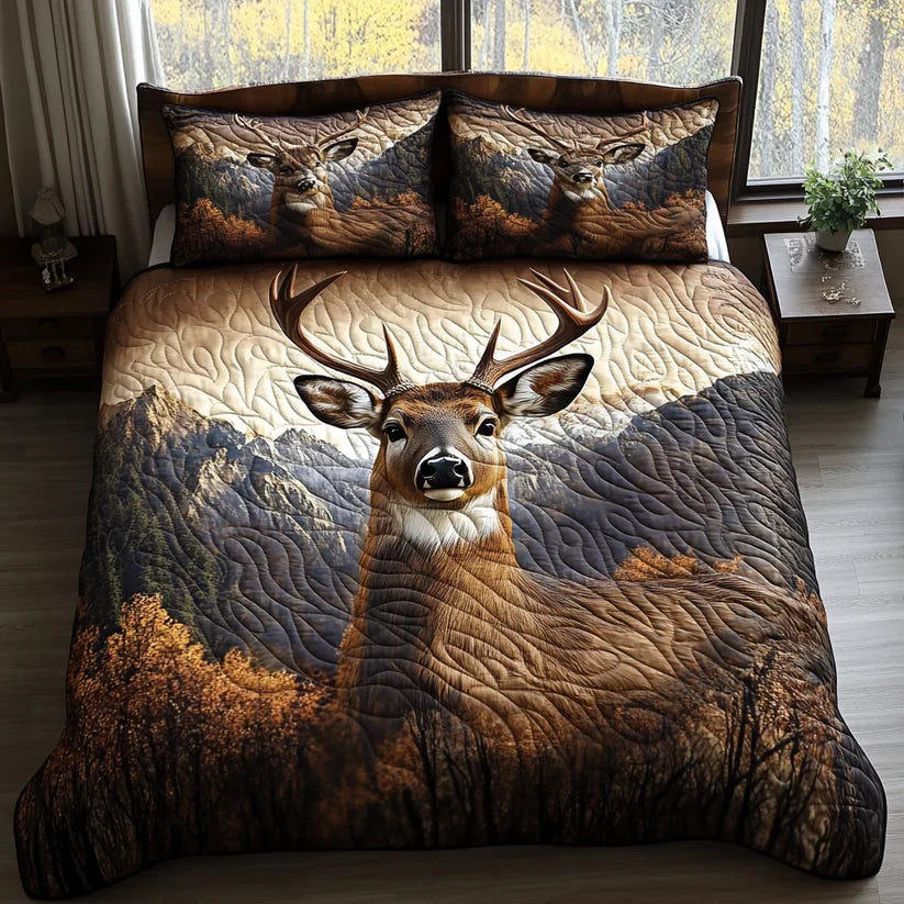 Conjunto de roupa de cama acolchoada de 3 peças - Animais da Floresta