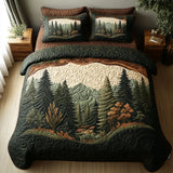 Conjunto de roupa de cama acolchoada de 3 peças - Passeio na floresta
