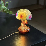 Lâmpada Boho Chic de Cogumelo e Flor