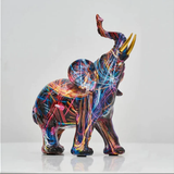 Escultura Artística de Elefante com Design de Graffiti