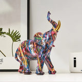 Escultura Artística de Elefante com Design de Graffiti