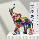 Escultura Artística de Elefante com Design de Graffiti