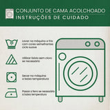 Conjunto de roupa de cama acolchoada de 3 peças - Cabana acolhedora