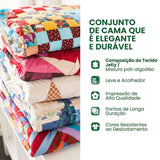 Conjunto de roupa de cama acolchoada de 3 peças - Tartarugas